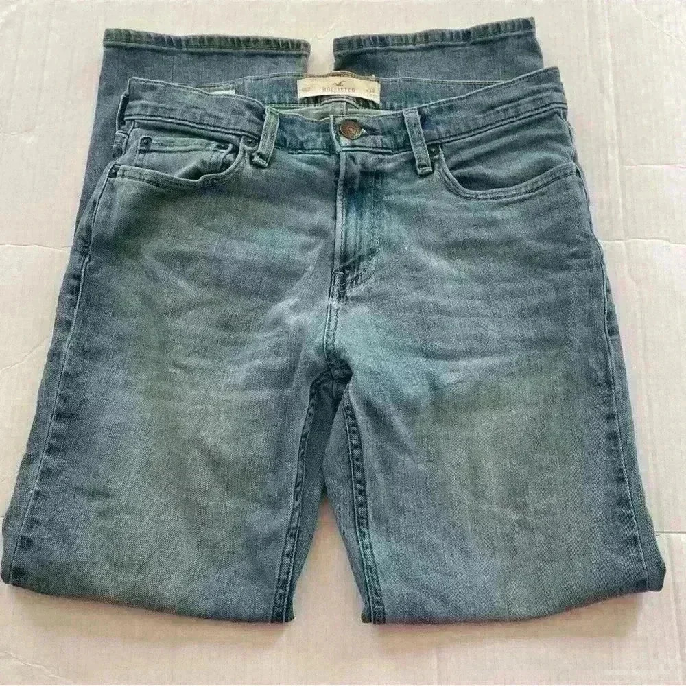 Hollister  Women's Classic Straight Eric Flex  Denim Blue Jeans Size W30 L30